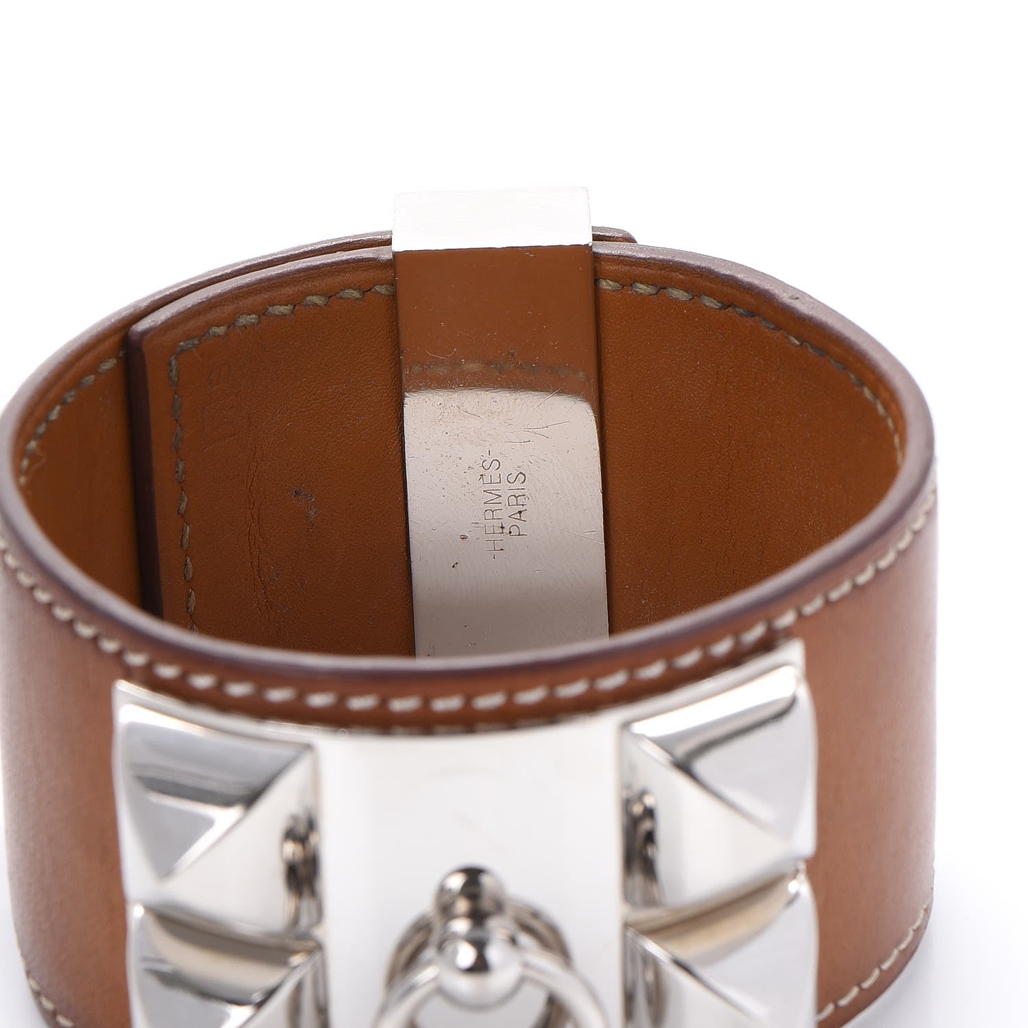 Hermes Barenia Collier De Chien CDC Bracelet L Fauve 6 of 10