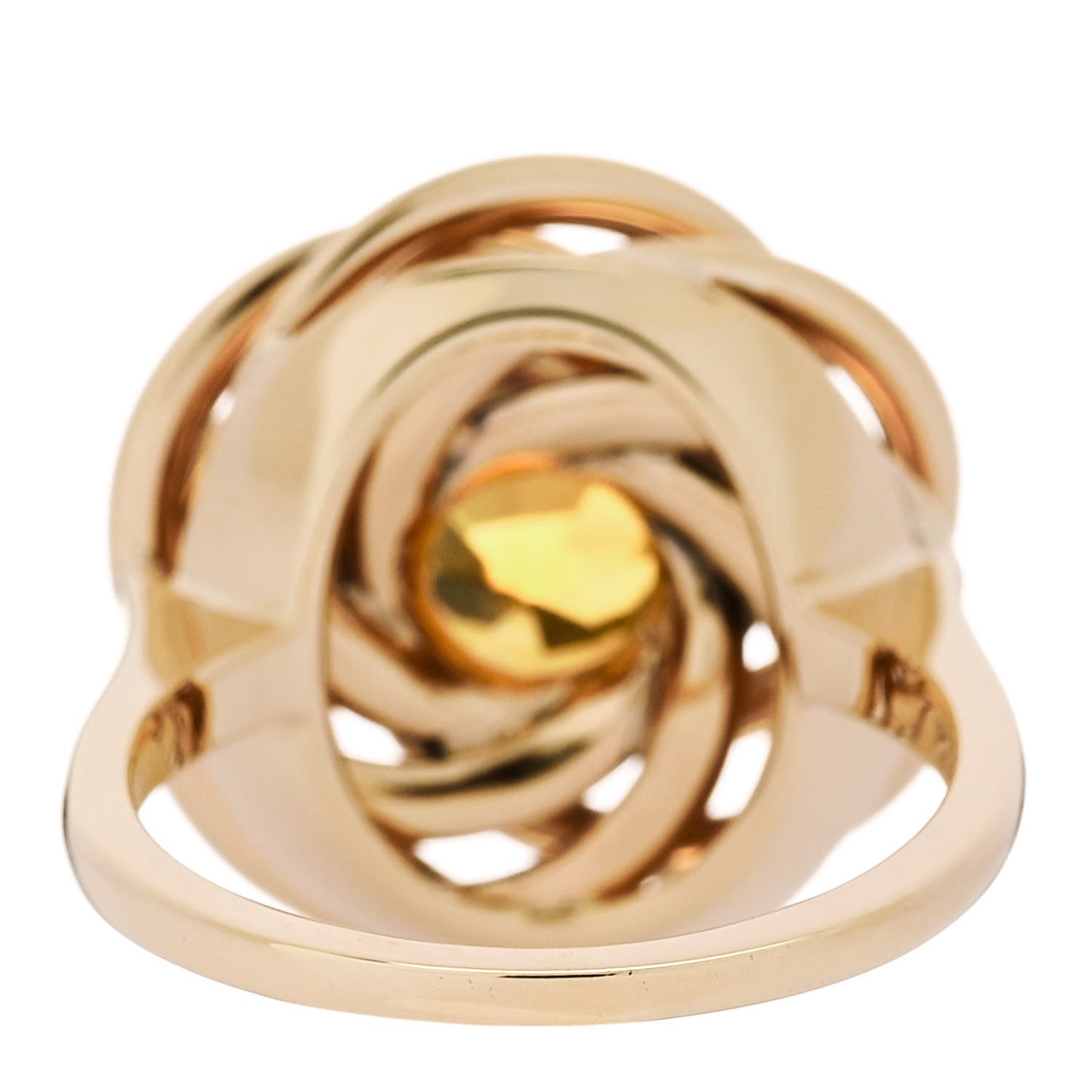 14K Yellow Gold Citrine Cocktail Ring 50 5.25