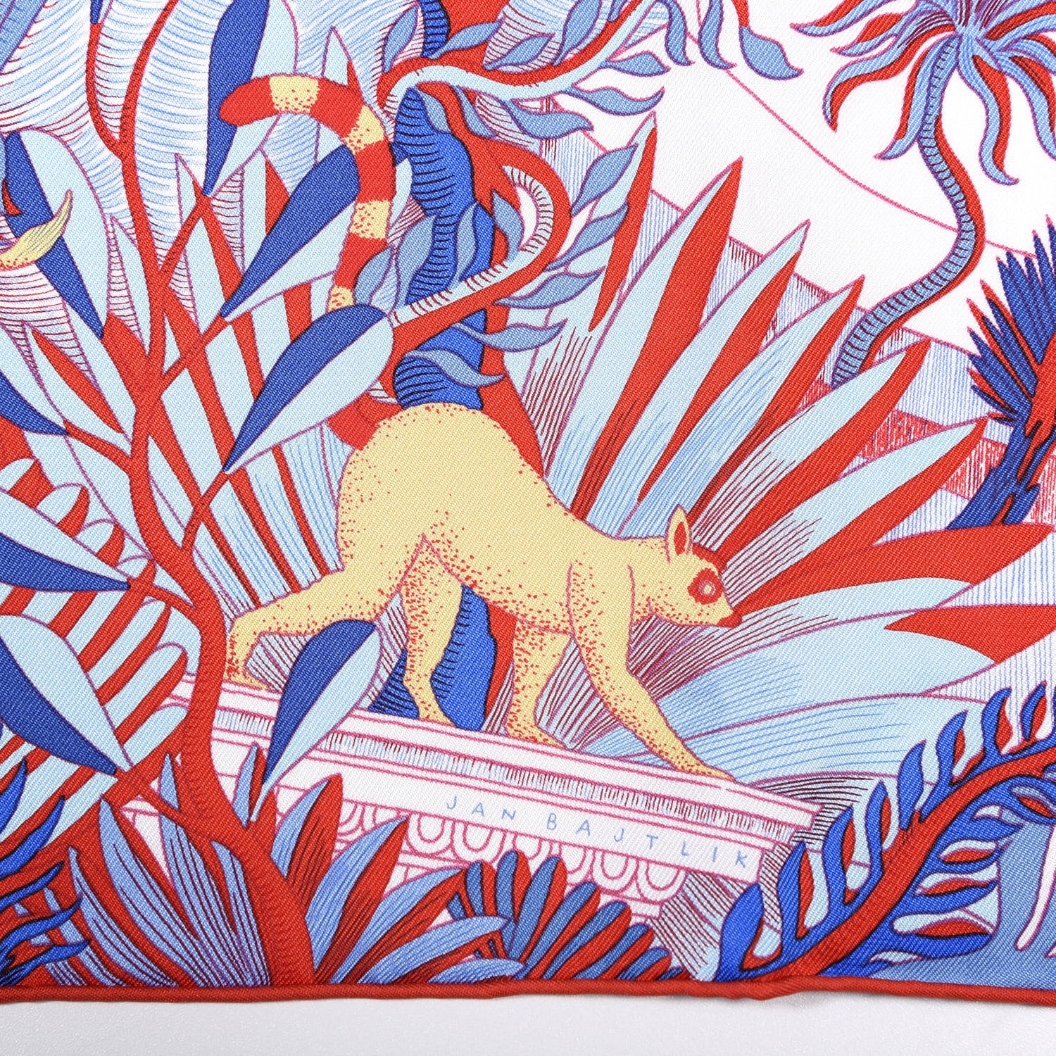 Hermes Silk Cosmographia Universalis Scarf 90 Ciel White Rouge 2 of 4