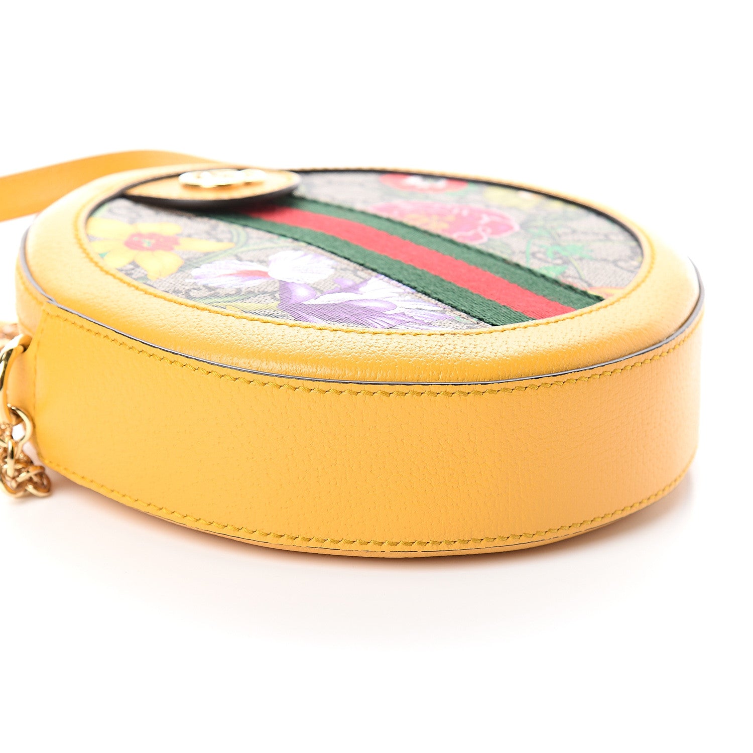 Gucci GG Supreme Monogram Flora Web Mini Ophidia Round Shoulder Bag Beige Multicolor Crop 6 of 7