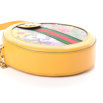 Gucci GG Supreme Monogram Flora Web Mini Ophidia Round Shoulder Bag Beige Multicolor Crop 6 of 7