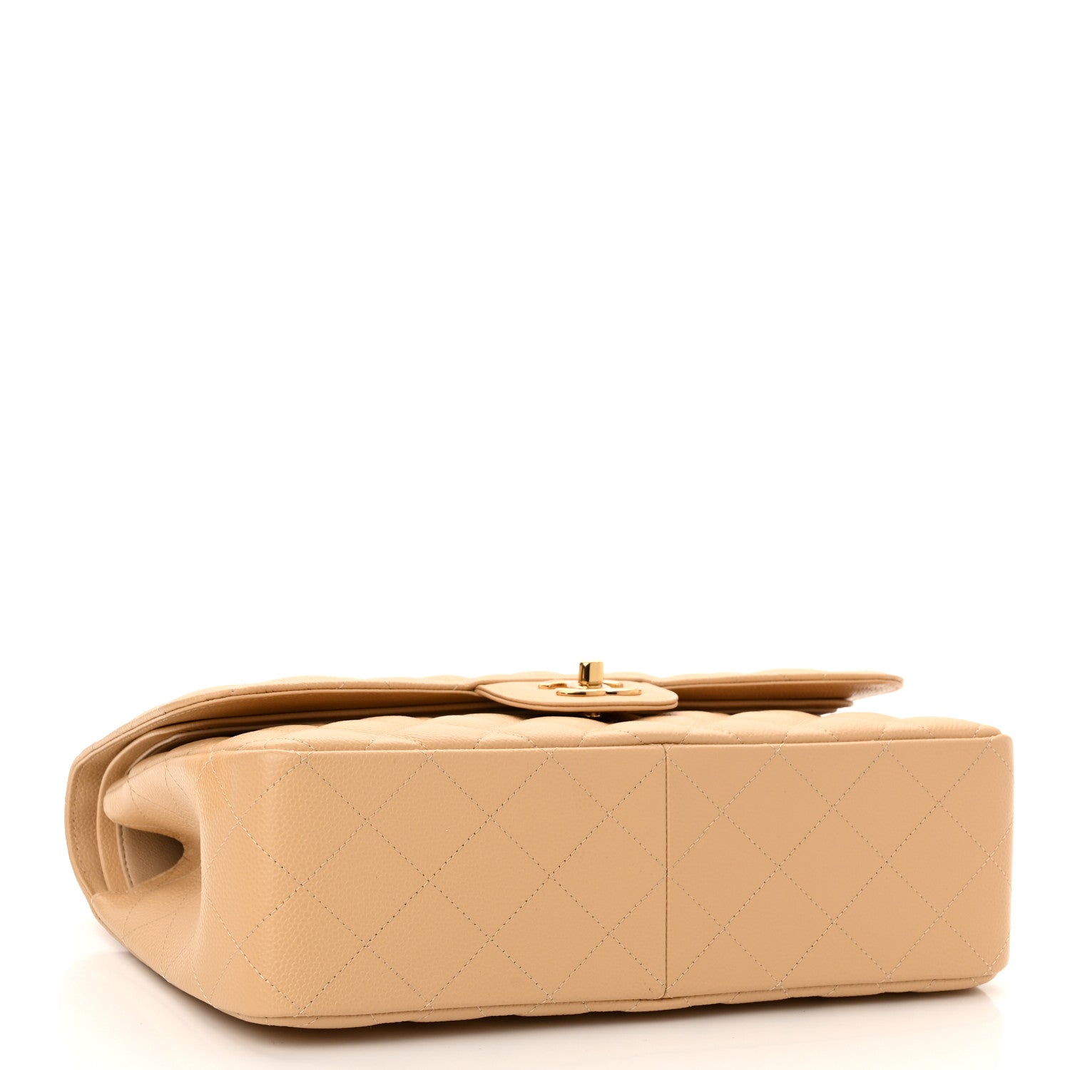 Chanel Caviar Quilted Jumbo Double Flap Beige 3 of 9