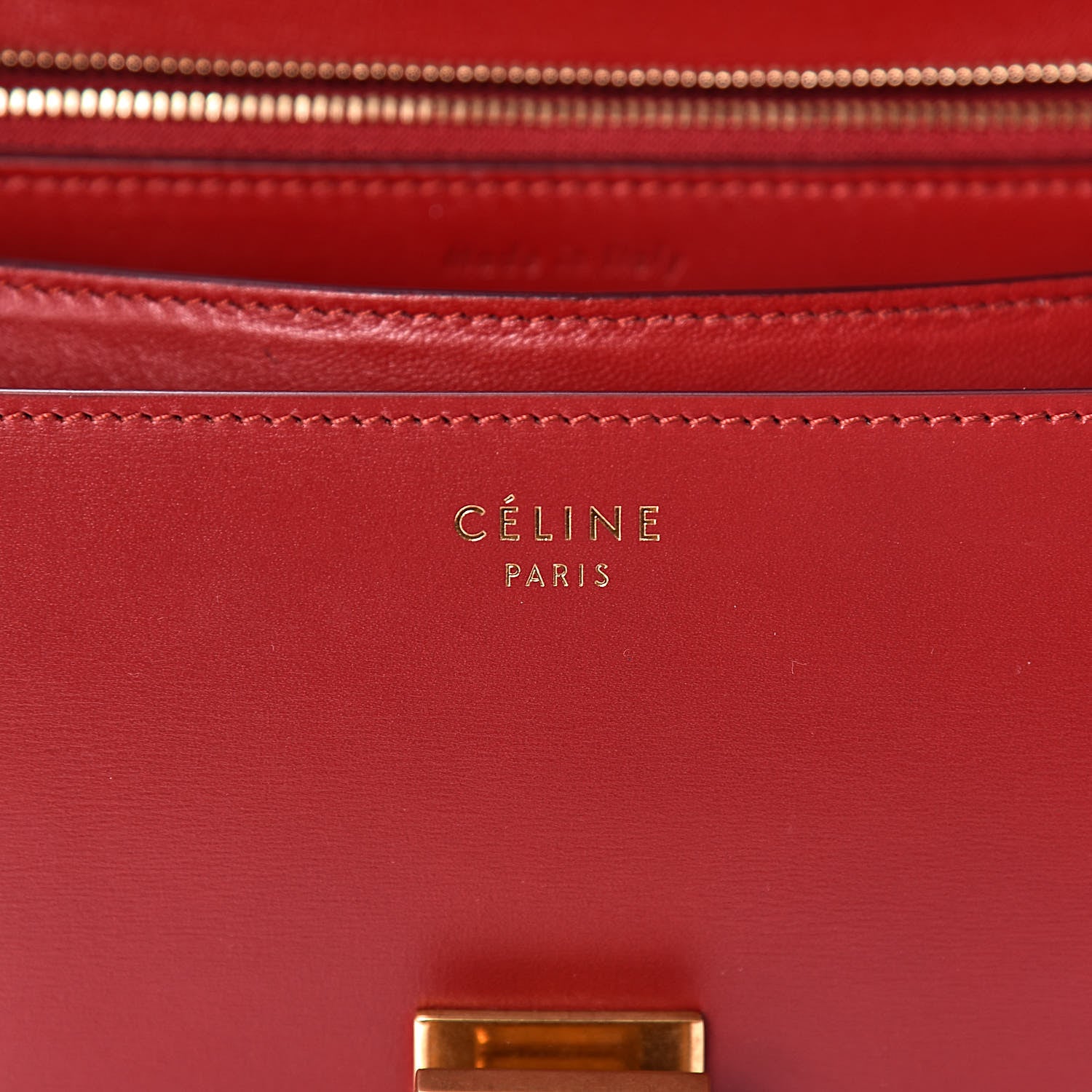 Celine Box Calfskin Medium Classic Box Flap Bag Red 7 of 10
