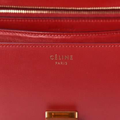 Celine Box Calfskin Medium Classic Box Flap Bag Red 7 of 10
