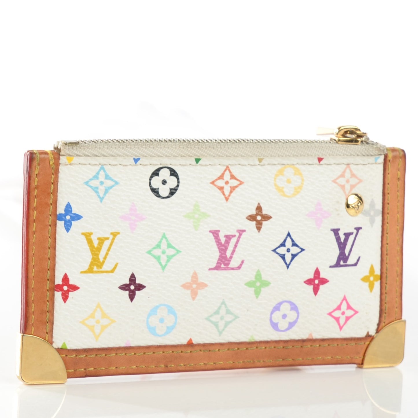 Monogram Multicolor Key Pouch White