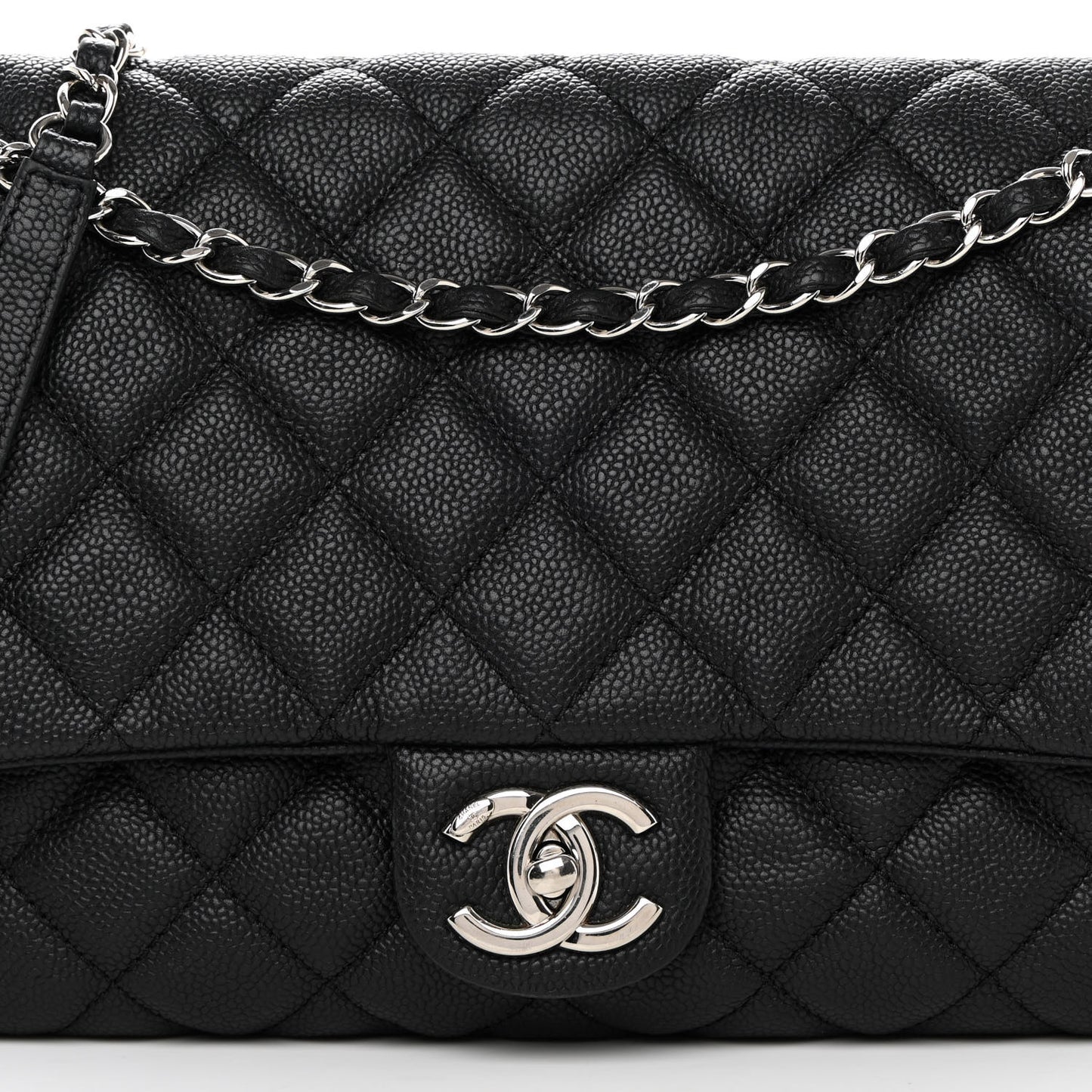 Caviar Quilted Jumbo Easy Flap Black