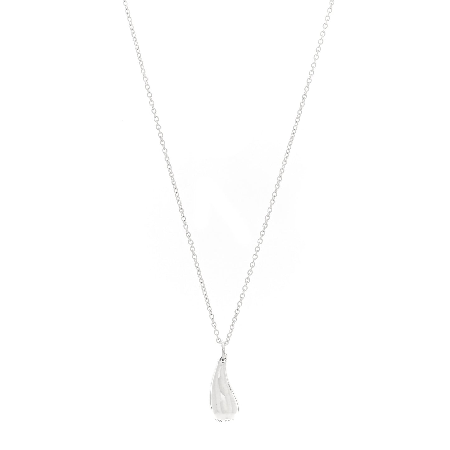 Sterling Silver 12mm Elsa Peretti Teardrop Pendant Necklace