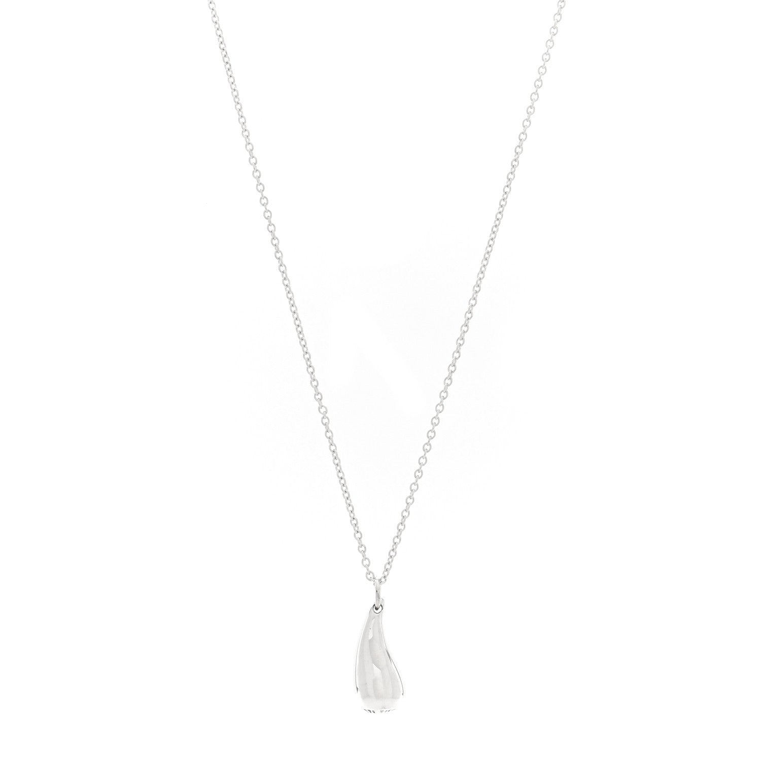Tiffany Sterling Silver 12mm Elsa Peretti Teardrop Pendant Necklace 1 of 4