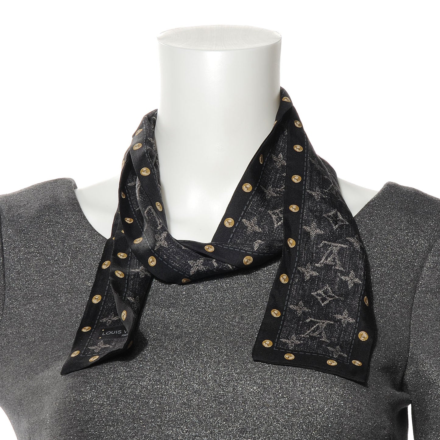 Silk Monogram New Denim Bandeau Black