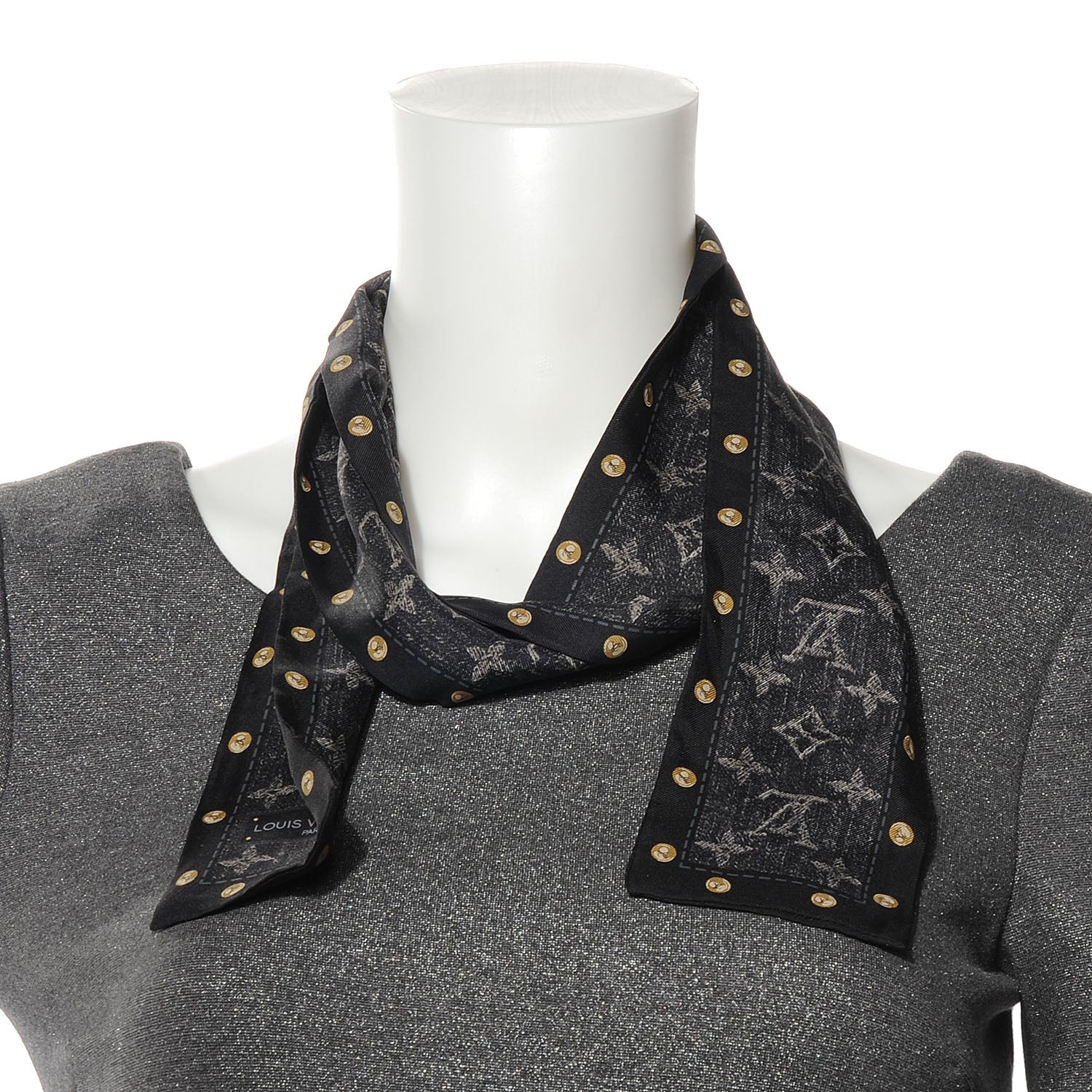 Louis Vuitton Silk Monogram New Denim Bandeau Black 3 of 4