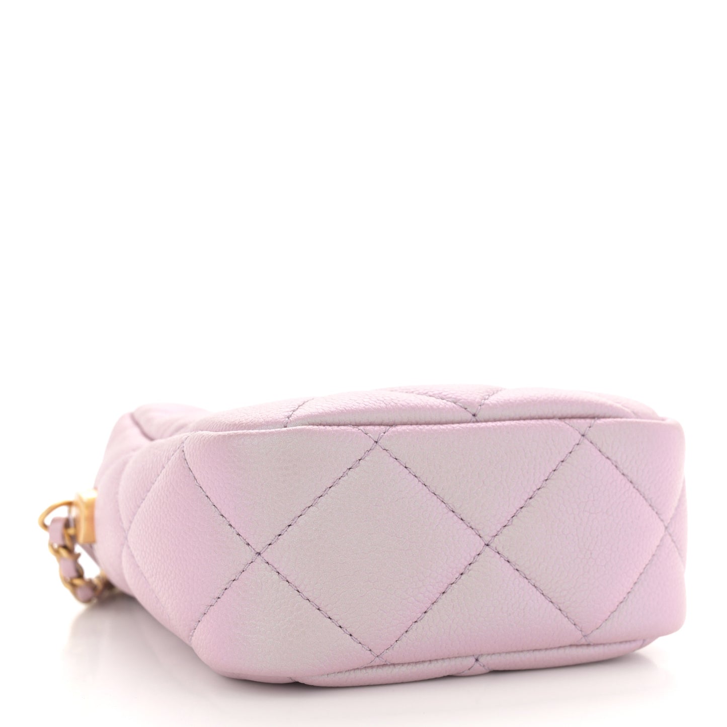 Iridescent Caviar Quilted Vertical My Perfect Camera Case Pink