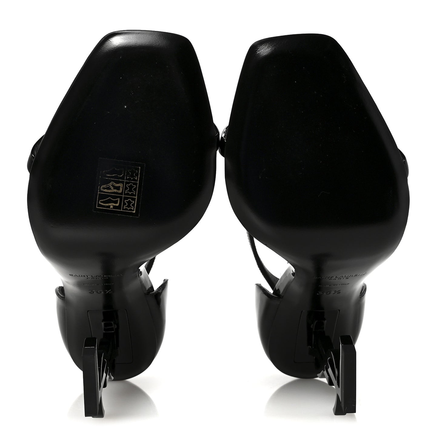 Patent Calfskin Opyum 110 Sandals 36.5 Black