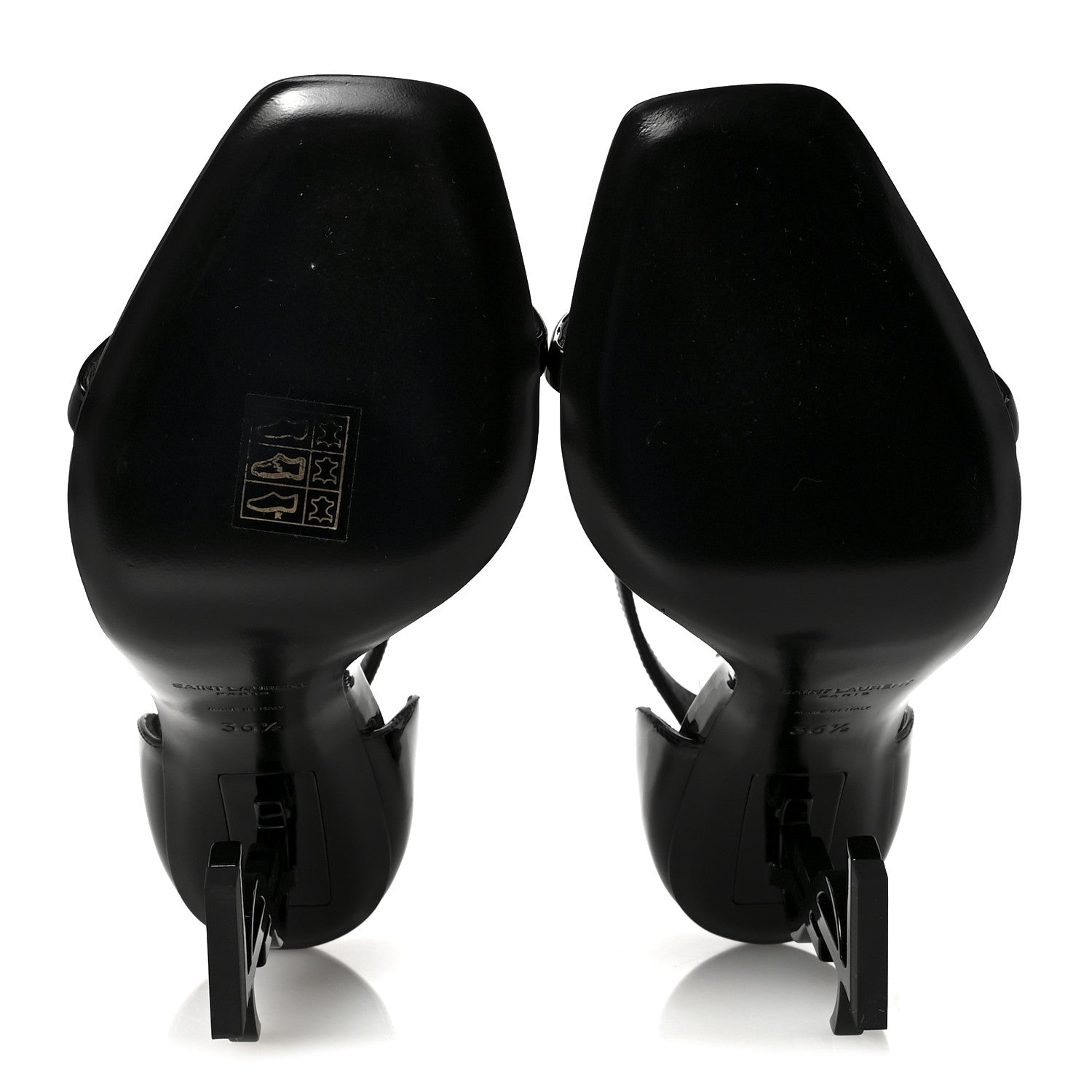 Saint Laurent Patent Calfskin Opyum 110 Sandals 36.5 Black 6 of 10