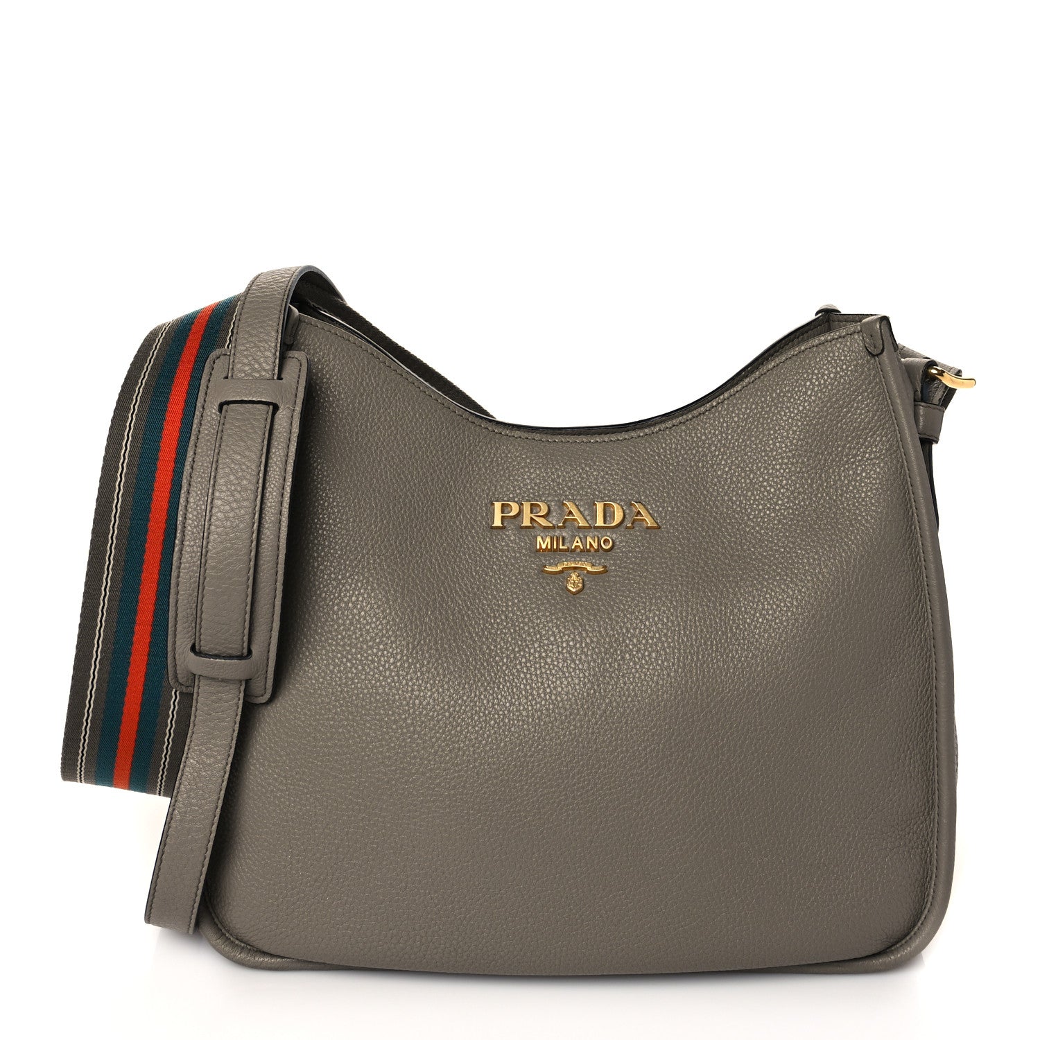 Prada Vitello Daino Double Strap Messenger Hobo Argilla 1 of 9