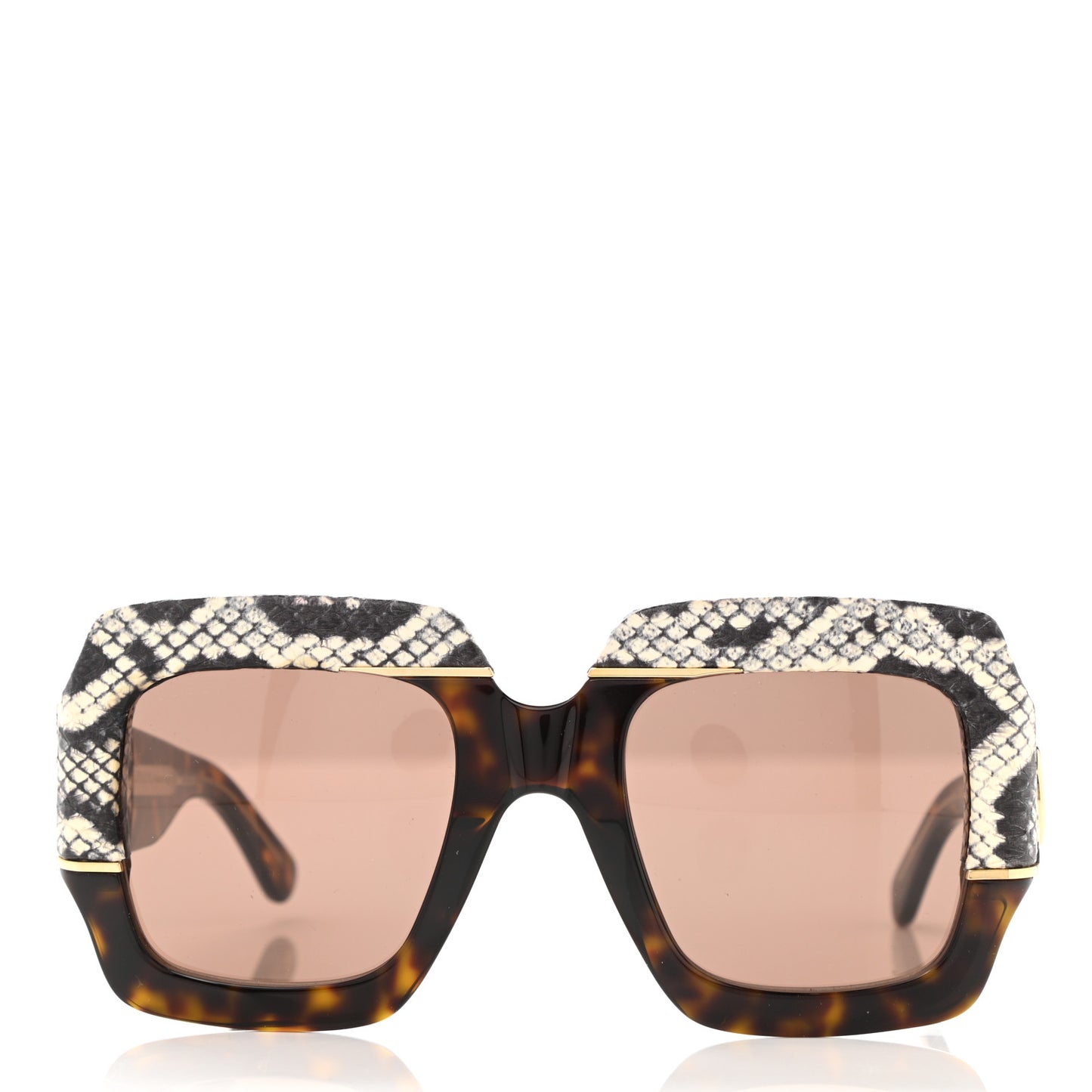 Snakeskin Acetate Square Sunglasses GG0484S Havana