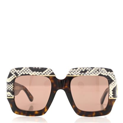 Gucci Snakeskin Acetate Square Sunglasses GG0484S Havana 2 of 6