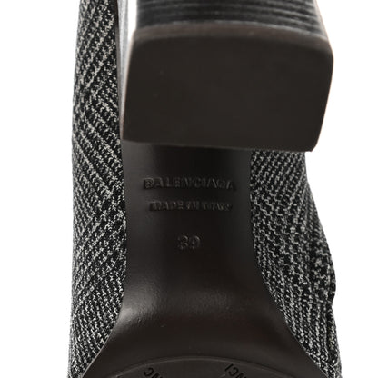 Balenciaga Wool Plaid Ankle Boots 39 Black 6 of 9