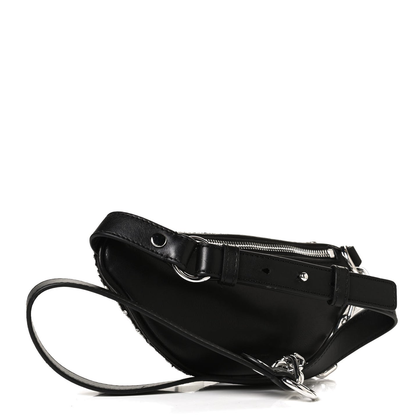 Rhinestone Mesh Mini Attica Belt Bag Black