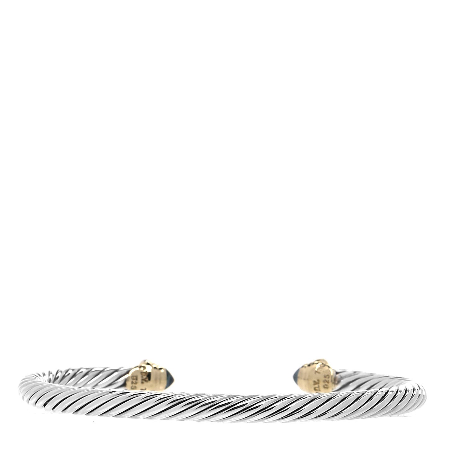 Sterling Silver 18K Yellow Gold Blue Sapphire 4mm Cable Kids Birthstone Bracelet