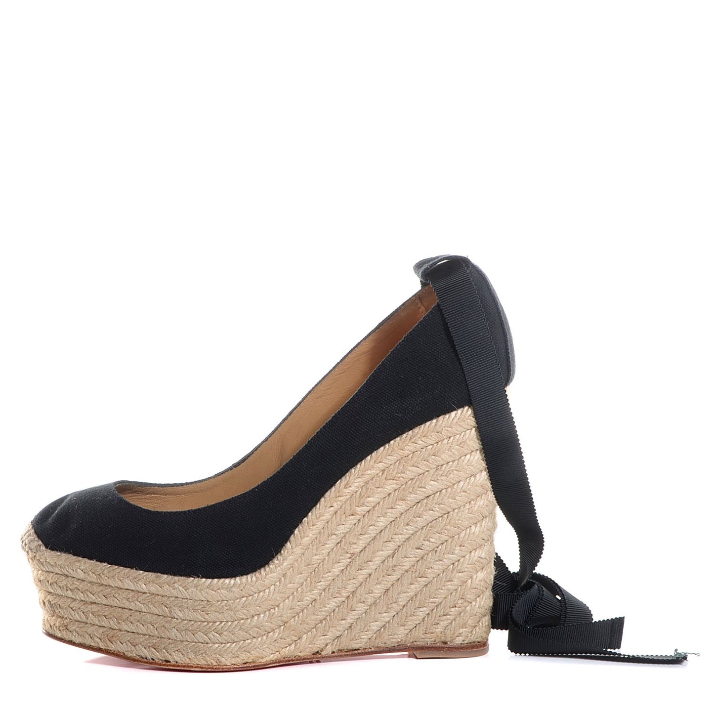 Canvas Formentera Platform Espadrille Wedges 37 Black