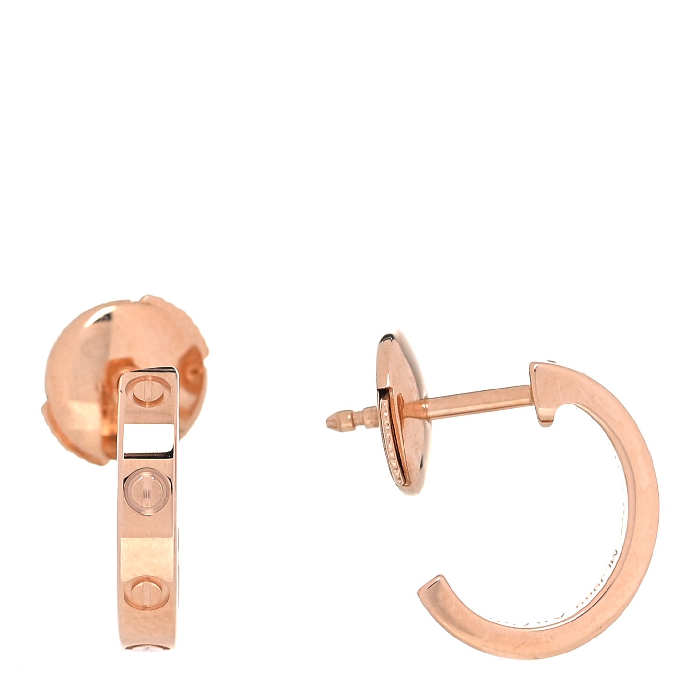 18K Pink Gold Small LOVE Hoop Earrings