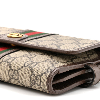 Gucci GG Supreme Monogram Web Ophidia Crossbody Wallet Beige Ebony New Acero 9 of 11