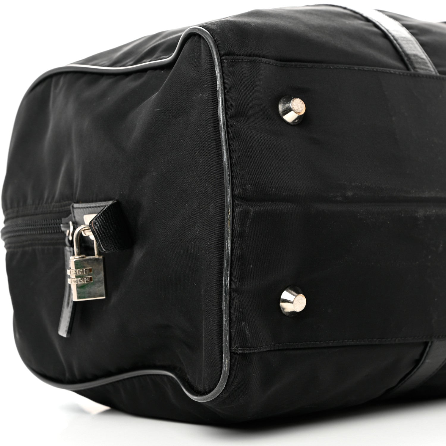 Prada Tessuto Nylon Saffiano Duffle Black 6 of 11