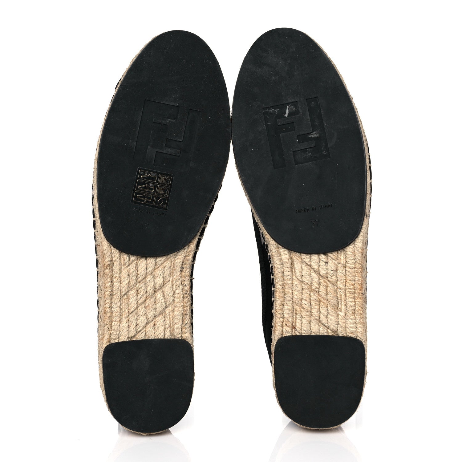Fendi Satin Floral Print Espadrille 37 Black 5 of 8