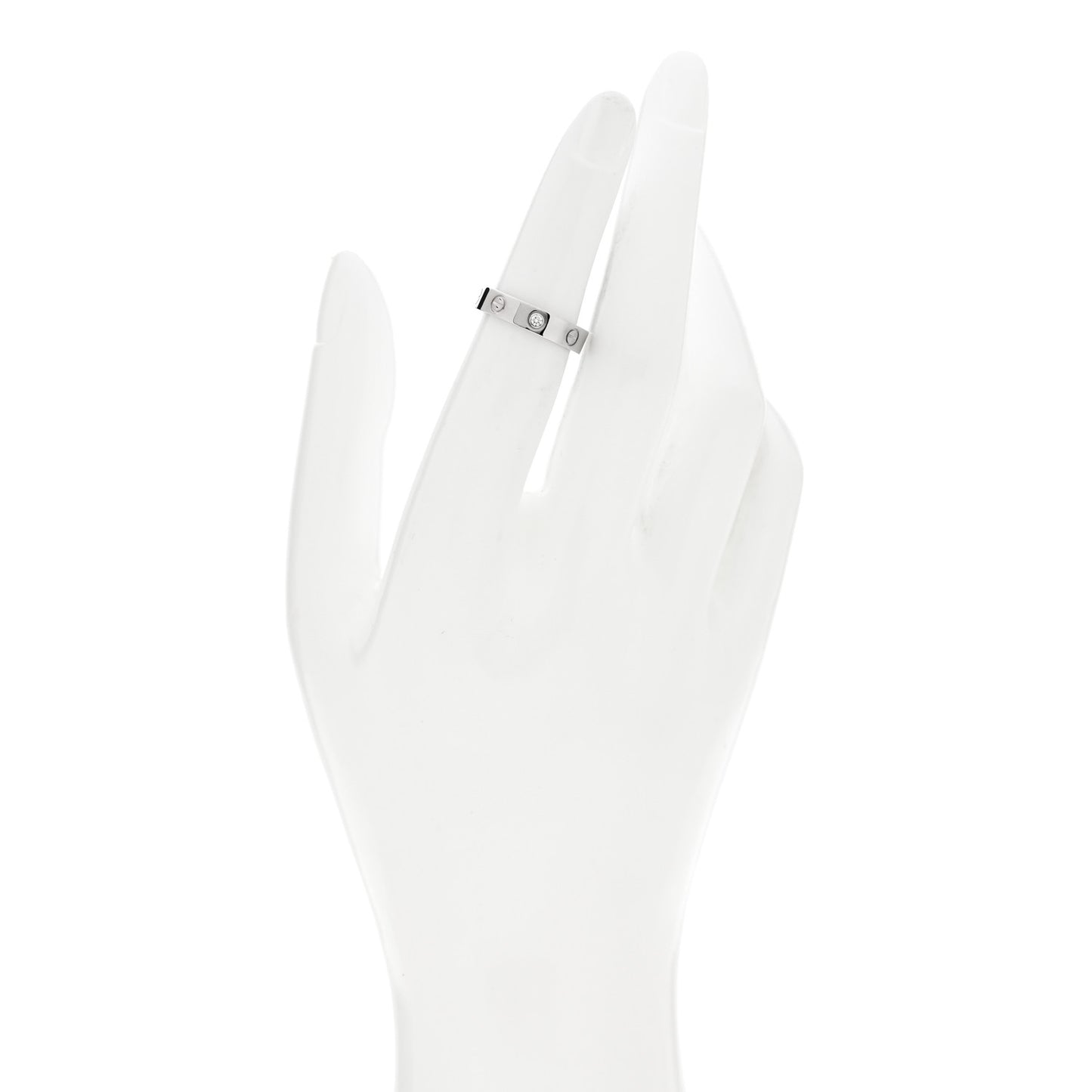 18K White Gold Diamond 4mm LOVE Wedding Band Ring 49 5