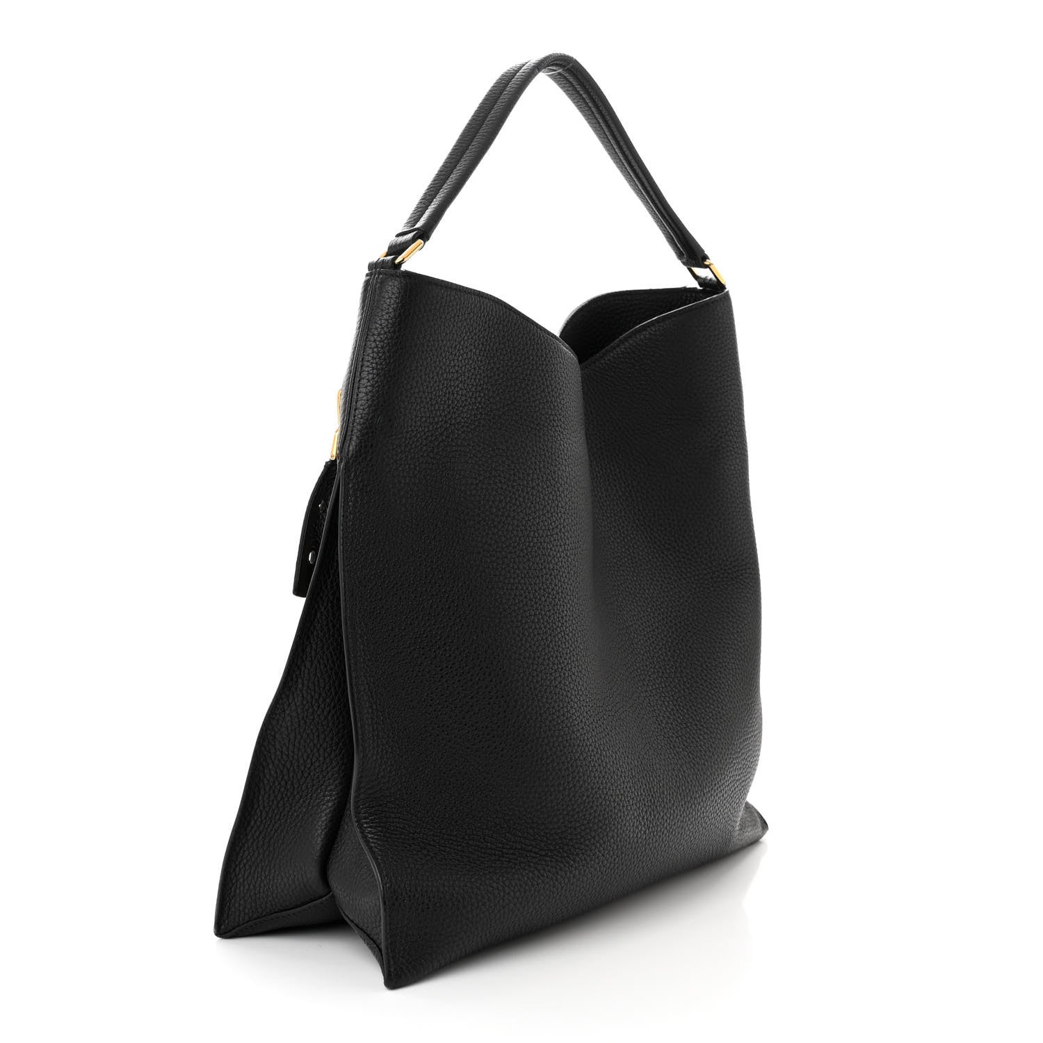 Tom Ford Pebbled Calfskin Small Alix Padlock Zip Hobo Bag Black 4 of 16