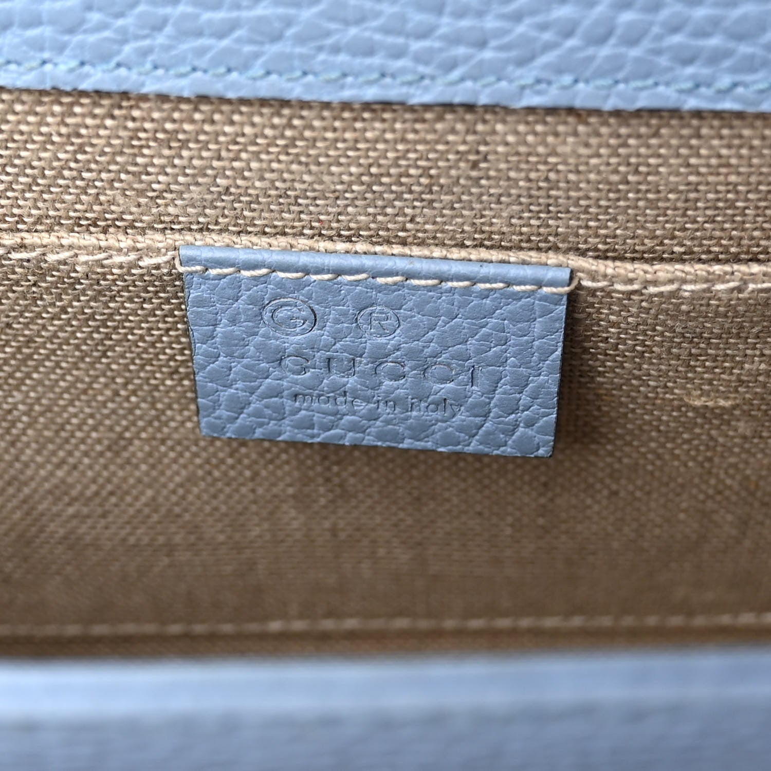 Gucci Dollar Calfskin Small Interlocking G Shoulder Bag Mineral Blue 6 of 11
