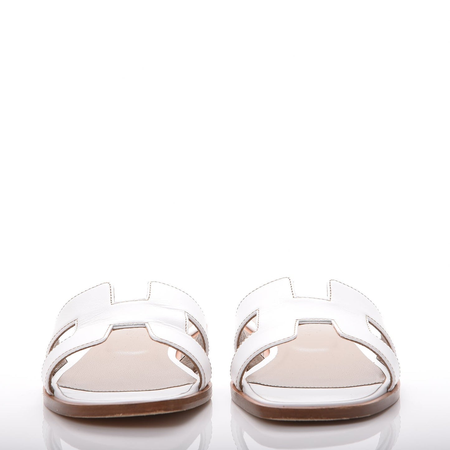 Box Calfskin Oran Sandals 38 White