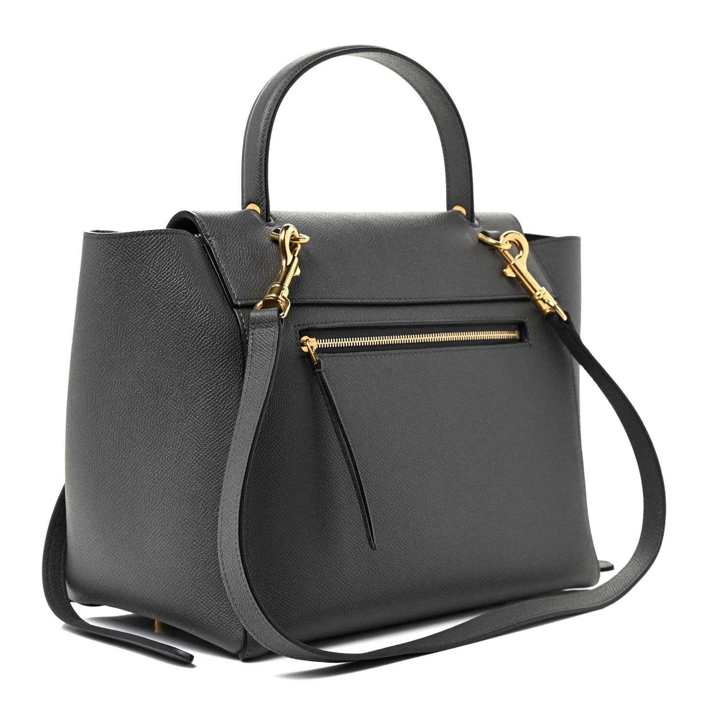Grained Calfskin Mini Belt Bag Grey