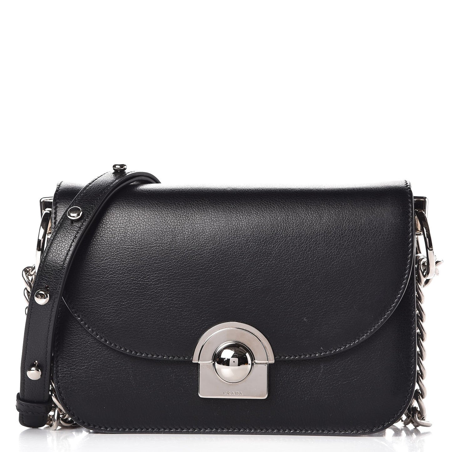 Glace Calfskin Arcade Crossbody Bag Black