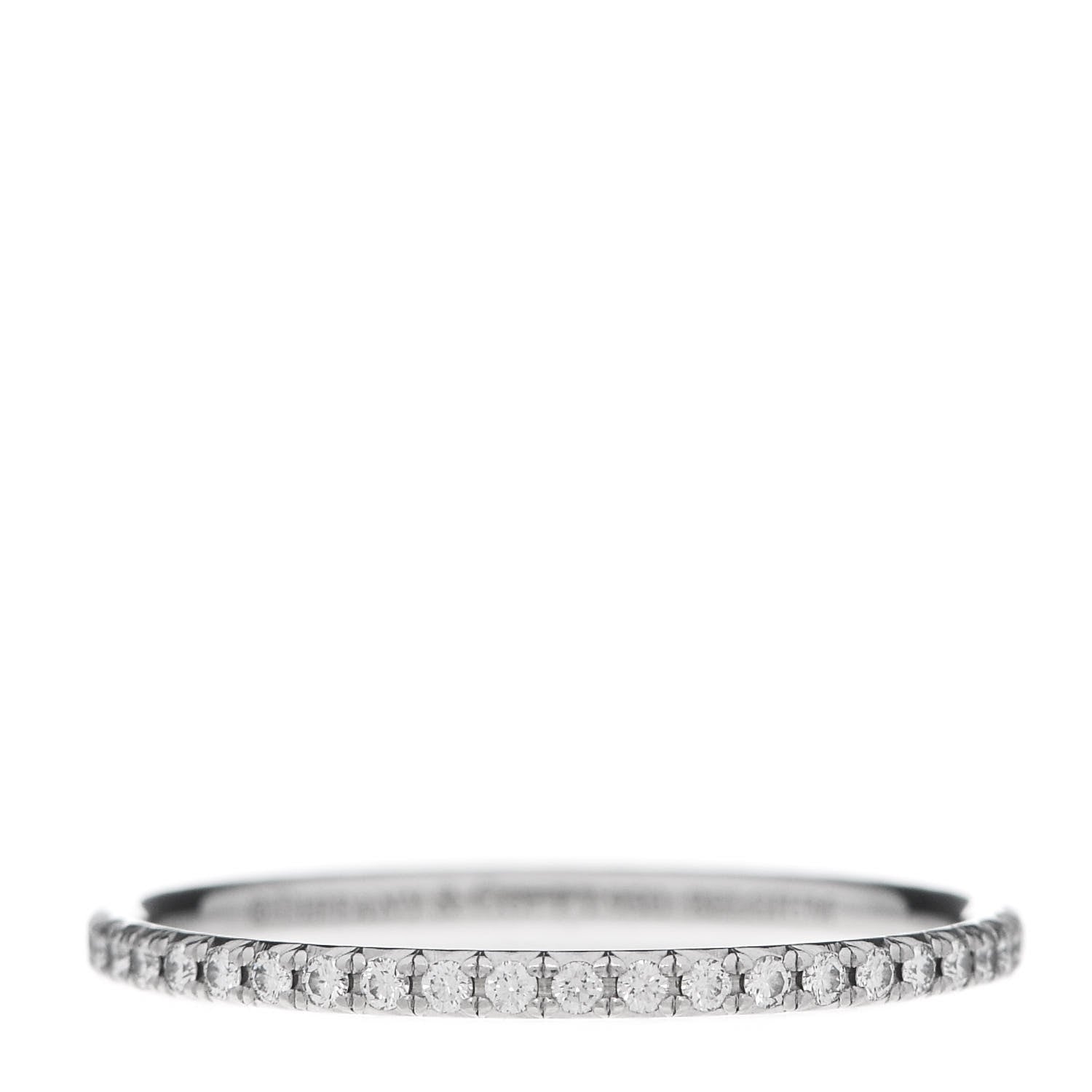 Tiffany Platinum Diamond .36ctw Soleste Eternity Band Ring 56 7.5 1 of 6