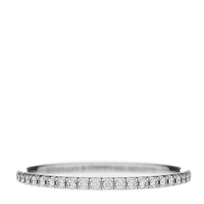 Tiffany Platinum Diamond .36ctw Soleste Eternity Band Ring 56 7.5 1 of 6