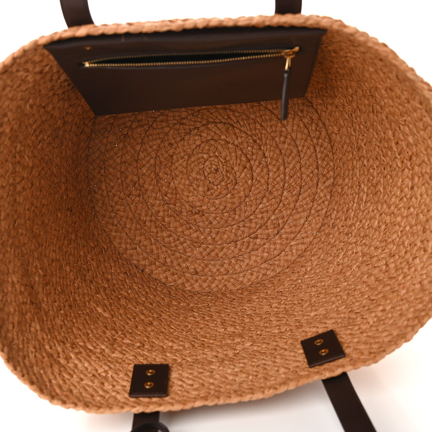 Raffia Calfskin Medium Panier Tote