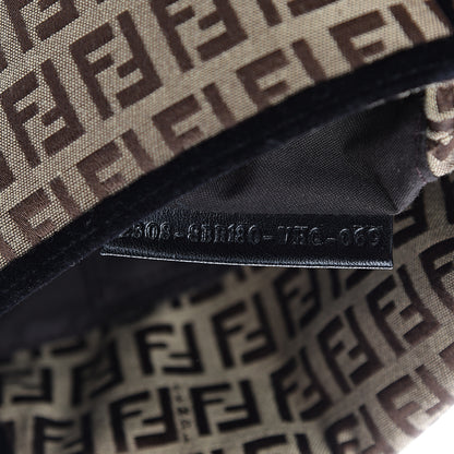 Fendi Zucchino Velvet Vitello Mini Mama Tube Bag Mogano Panna Black 6 of 9