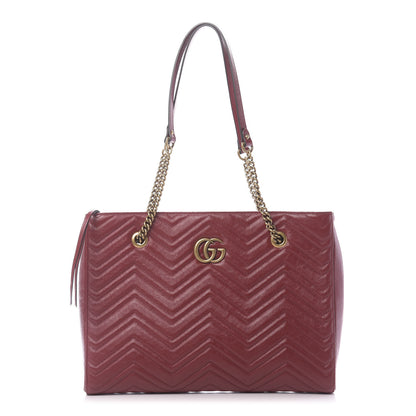 Gucci Azalea Calfskin Matelasse Medium GG Marmont Slim Tote Romantic Cerise 1 of 10