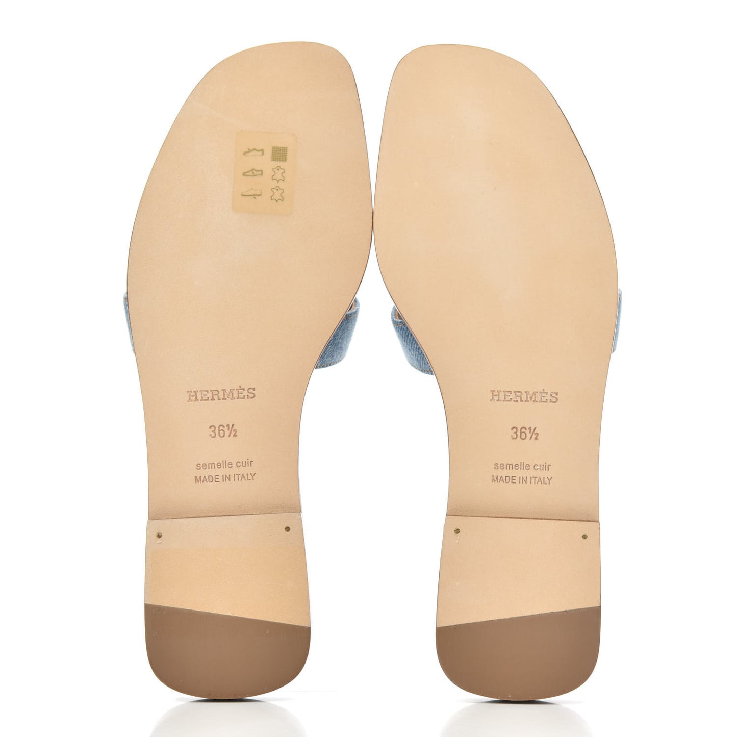 Denim Canvas Oran Sandals 36.5 Bleu Clair