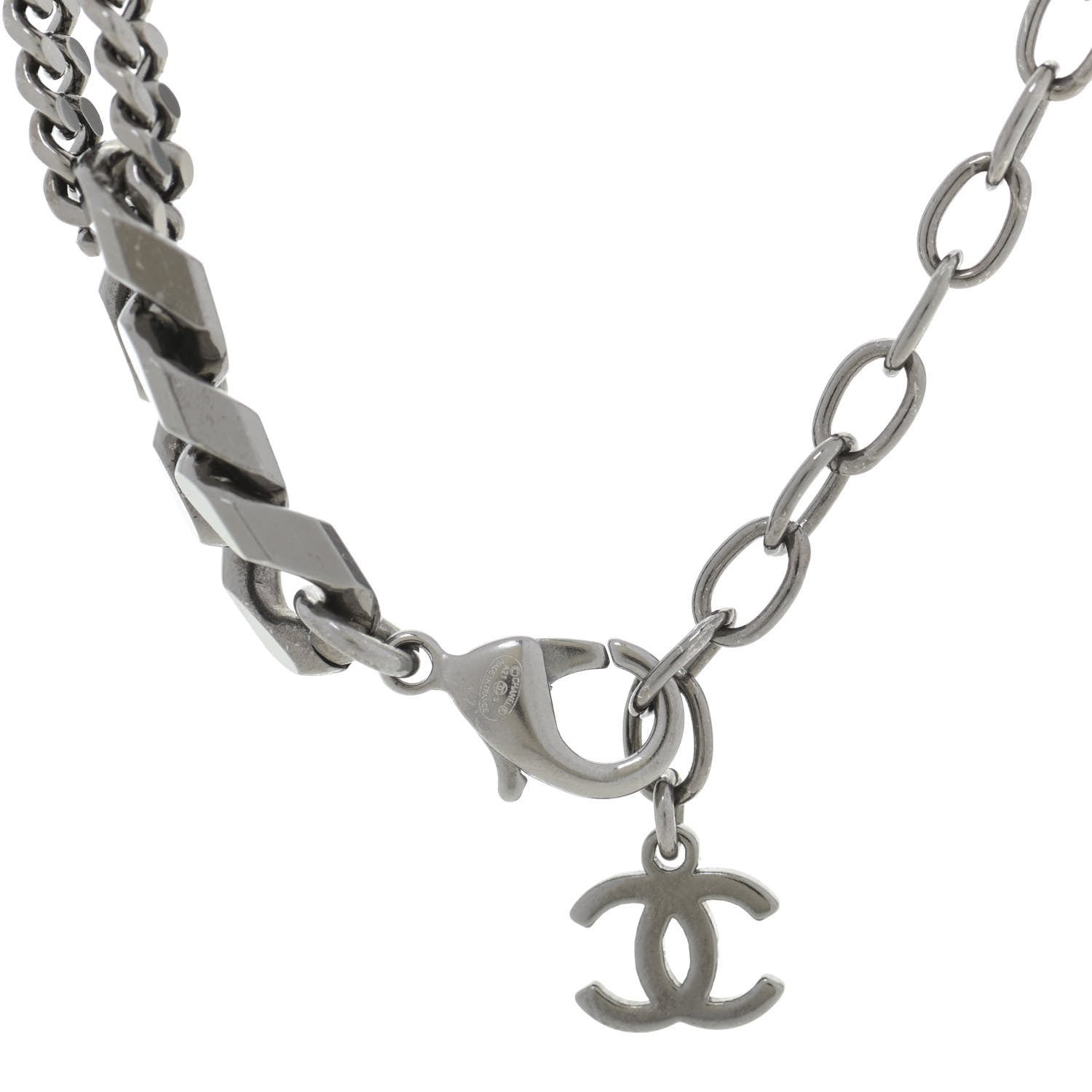 Chanel Crystal CC Forever Necklace Ruthenium 4 of 5