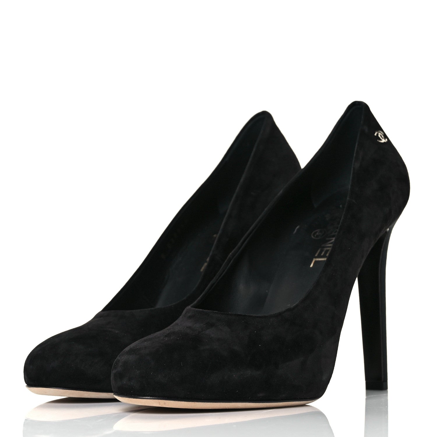 Chanel Suede Calfskin CC Pump 41 Black 3 of 8