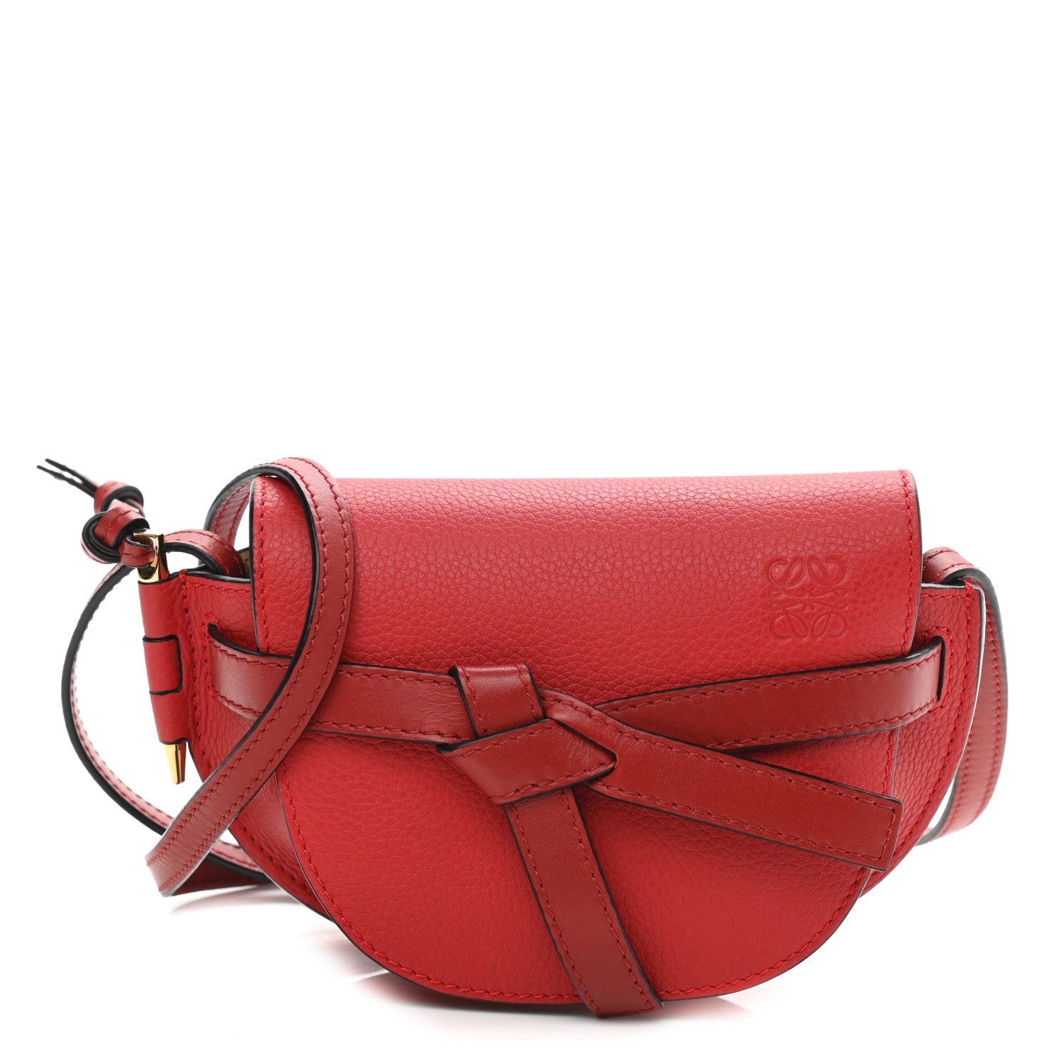 Loewe Grained Calfskin Mini Gate Crossbody Bag Scarlet Burnt Red 1 of 9