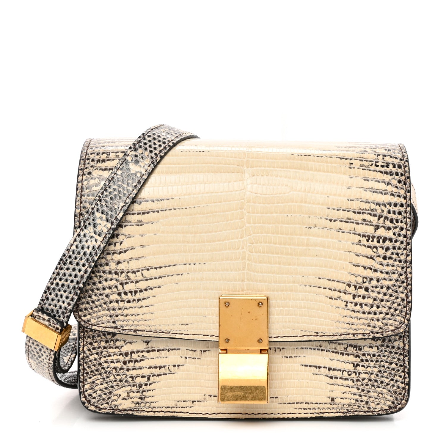 Celine Lizard Small Classic Box Flap Bag Natural 1 of 16
