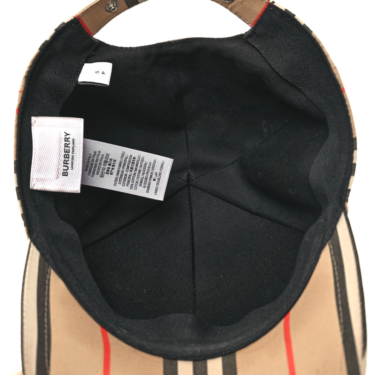 Cotton Vintage Check Monogram Baseball Hat S Archive Beige