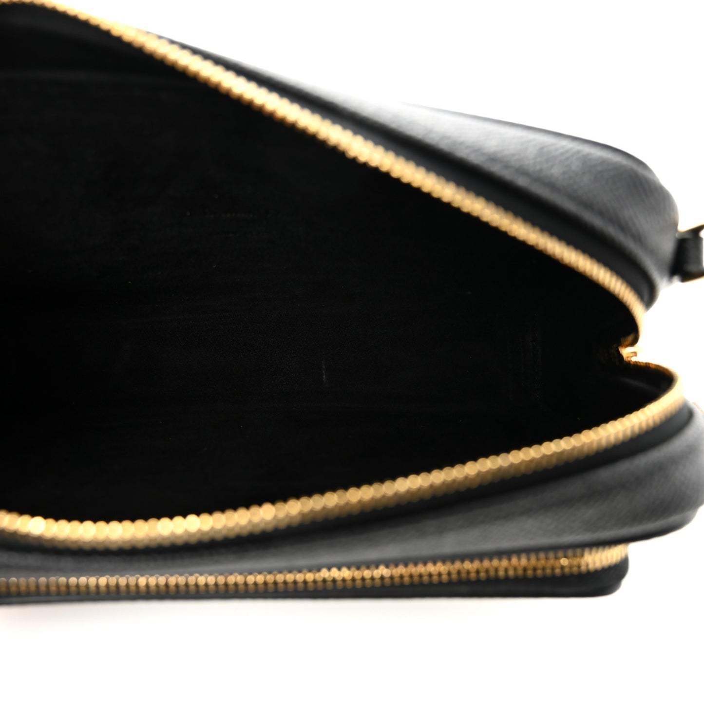 Grained Calfskin Caro Double Pouch Black