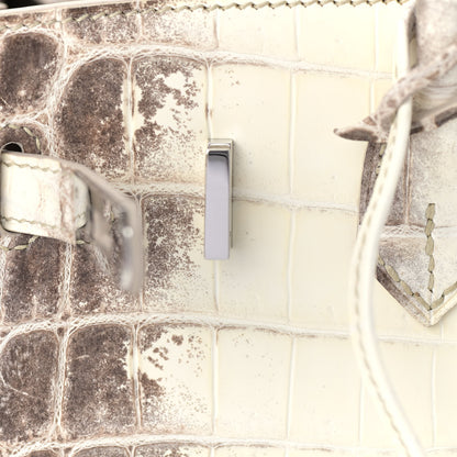 Hermes Matte Niloticus Crocodile Himalaya Birkin 25 Blanc 23 of 31