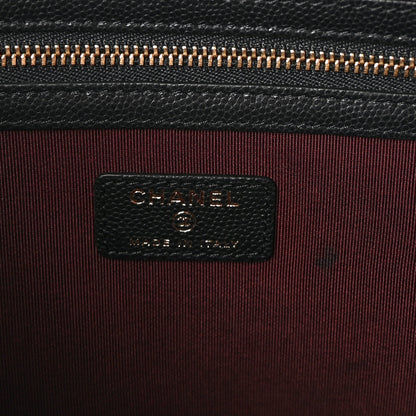 Chanel Caviar Quilted Large Cosmetic Case Black 6 of 7
