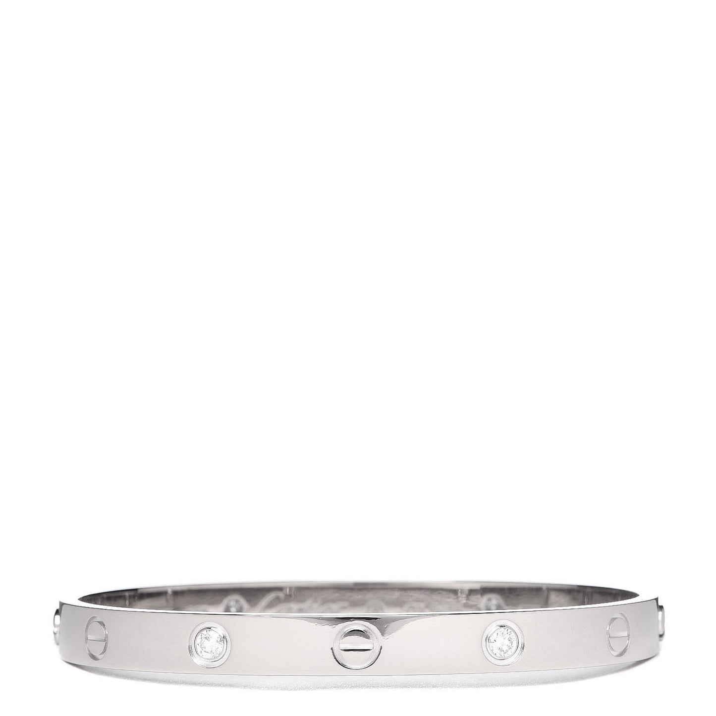 18K White Gold 4 Diamond LOVE Bracelet 17