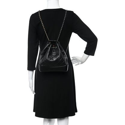 Chanel Aged Calfskin Quilted Small Gabrielle Backpack Black 2 of 9